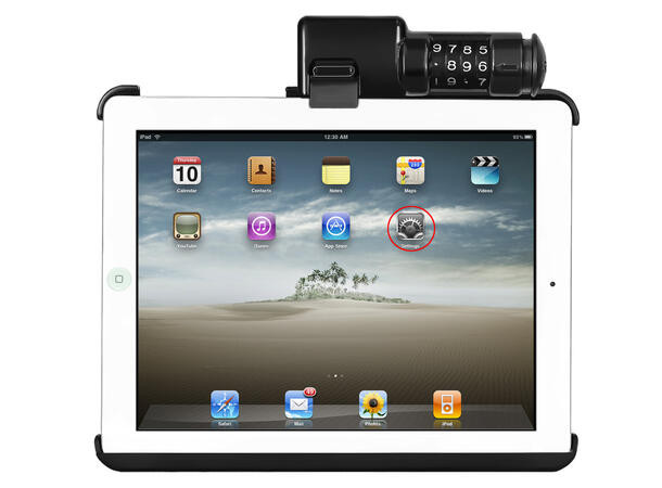 RAM Mount Latch-N-Lock med kodelås For iPad 1-4